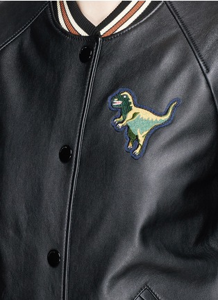 Detail View - Click To Enlarge - COACH - Rexy patch lambskin leather varsity jacket