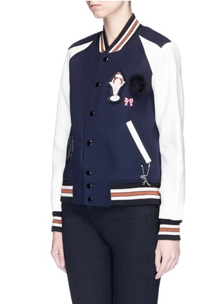 Front View - Click To Enlarge - COACH - Assorted patch varsity jacket
