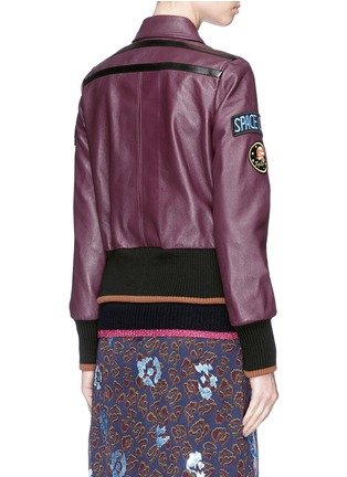 Back View - Click To Enlarge - COACH - Retro space patch leather jacket