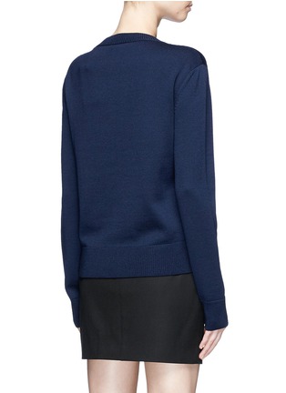 Back View - Click To Enlarge - SAINT LAURENT - 'LouLou' embroidered wool sweater