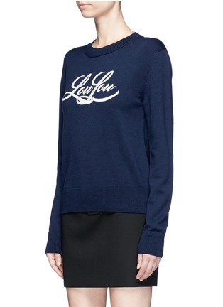 Front View - Click To Enlarge - SAINT LAURENT - 'LouLou' embroidered wool sweater