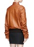 Back View - Click To Enlarge - SAINT LAURENT - Ruched sleeve oversized vintage leather jacket