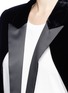 Detail View - Click To Enlarge - SAINT LAURENT - Cutout lapel velvet tuxedo coat