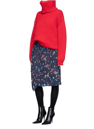 Figure View - Click To Enlarge - BALENCIAGA - Hem sash oversized virgin wool chunky rib knit sweater