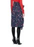Back View - Click To Enlarge - BALENCIAGA - Deconstructed floral print pleated crepe midi skirt