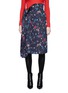Main View - Click To Enlarge - BALENCIAGA - Deconstructed floral print pleated crepe midi skirt