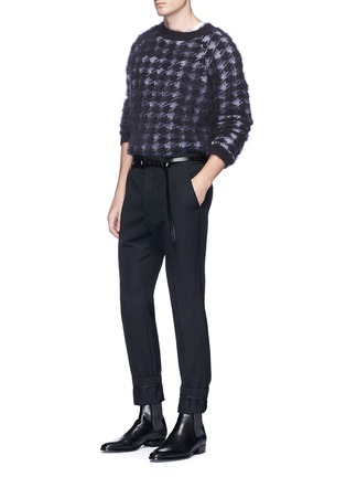 Figure View - Click To Enlarge - HAIDER ACKERMANN - Houndstooth jacquard brushed sweater