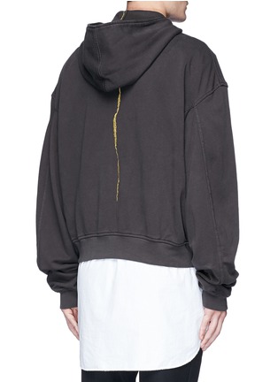 Back View - Click To Enlarge - HAIDER ACKERMANN - Embroidered zip hoodie