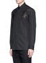 Front View - Click To Enlarge - HAIDER ACKERMANN - Leather yoke poplin shirt