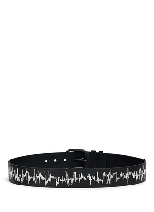 Back View - Click To Enlarge - HAIDER ACKERMANN - Sound wave embroidered calfskin leather belt