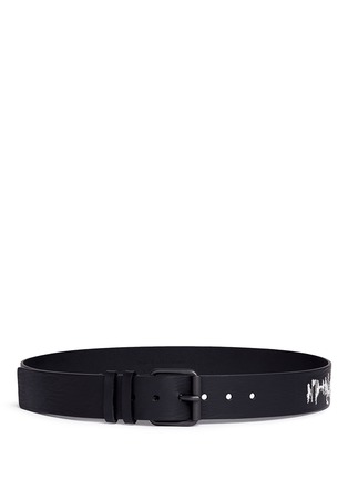 Main View - Click To Enlarge - HAIDER ACKERMANN - Sound wave embroidered calfskin leather belt