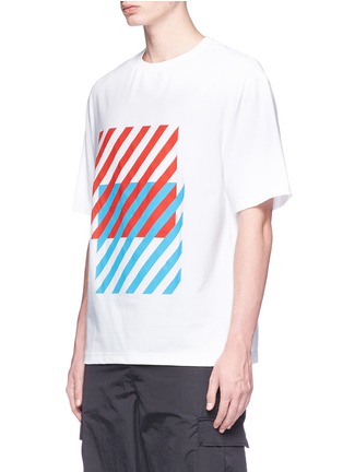 Front View - Click To Enlarge - 73119 - Block stripe print T-shirt