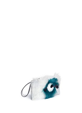 Detail View - Click To Enlarge - ANYA HINDMARCH - 'Furry' shearling eye mink fur clutch