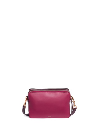 Detail View - Click To Enlarge - ANYA HINDMARCH - 'Double Stack' heart strap colourblock leather crossbody bag