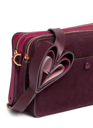  - ANYA HINDMARCH - 'Double Stack' heart strap colourblock leather crossbody bag
