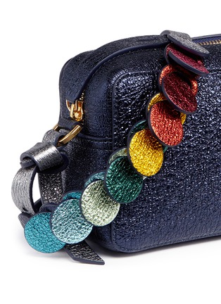  - ANYA HINDMARCH - 'Circle' interlocking strap mini crinkled metallic leather crossbody bag