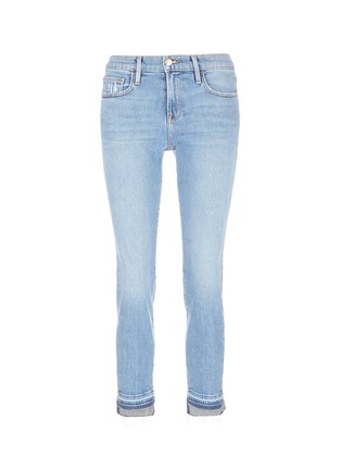 Main View - Click To Enlarge - FRAME - 'Le Boy' frayed staggered cuff jeans
