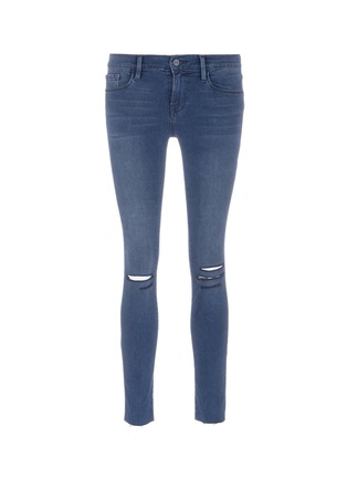 Main View - Click To Enlarge - FRAME - 'Le Skinny de Jeanne' distressed cropped jeans