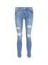 Main View - Click To Enlarge - FRAME - 'Le Skinny de Jeanne' distressed petal cuff jeans