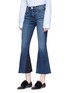 Front View - Click To Enlarge - FRAME - 'Le Crop Flare' cuff gusset jeans