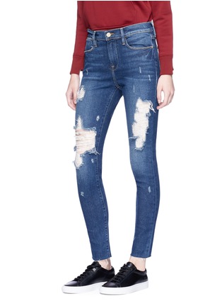 Front View - Click To Enlarge - FRAME - 'Le High Skinny' distressed jeans