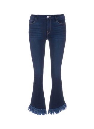 Main View - Click To Enlarge - FRAME - 'Le Crop Mini Boot' fringed cuff jeans