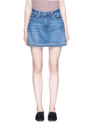 Main View - Click To Enlarge - FRAME - 'Le Studded' mini denim skirt