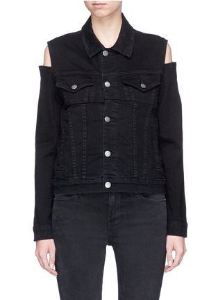 Main View - Click To Enlarge - FRAME - 'Le Cutout' cold shoulder denim jacket