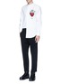 Figure View - Click To Enlarge - PORTS 1961 - Beaded heart embroidered shirt