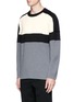 Front View - Click To Enlarge - PORTS 1961 - Colourblock wool sweater