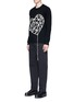 Front View - Click To Enlarge - PORTS 1961 - Heart embroidered wool sweater