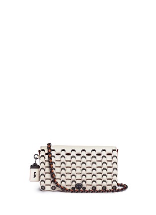 Main View - Click To Enlarge - COACH - 'Dinky' Coach Link glovetanned leather crossbody bag
