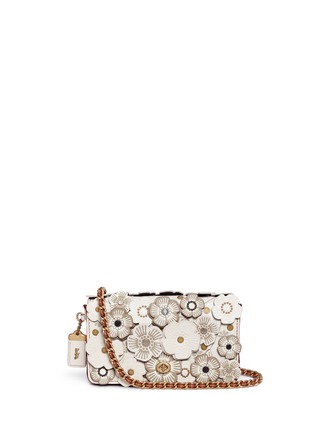 Main View - Click To Enlarge - COACH - 'Dinky' tea rose patch glovetanned leather crossbody bag