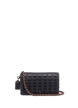 Main View - Click To Enlarge - COACH - 'Dinky' Coach Link glovetanned leather crossbody bag