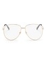 Main View - Click To Enlarge - GUCCI - Web stripe temples metal aviator optical glasses