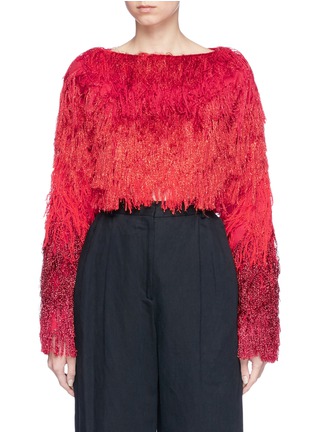 Main View - Click To Enlarge - ANGEL CHEN - Metallic fringe cropped top