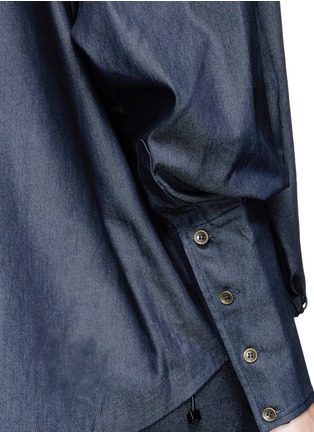 Detail View - Click To Enlarge - ANGEL CHEN - Oversized cropped cotton-blend shirt