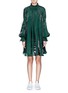 Main View - Click To Enlarge - ANGEL CHEN - Bubble sleeve ruched charmeuse dress