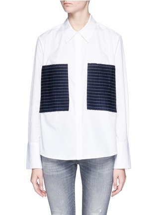 Main View - Click To Enlarge - FFIXXED STUDIOS - Pleated pocket cotton poplin shirt
