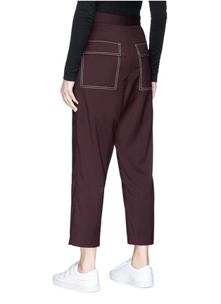 Back View - Click To Enlarge - FFIXXED STUDIOS - Belted cropped wide leg suiting work pants