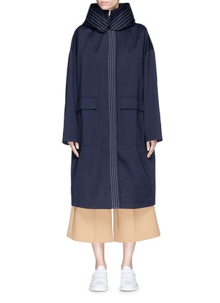 Main View - Click To Enlarge - FFIXXED STUDIOS - Stripe oversized cotton twill hooded coat