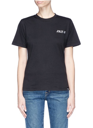 Main View - Click To Enlarge - DIESEL - 'Jolly AF' slogan embroidered T-shirt