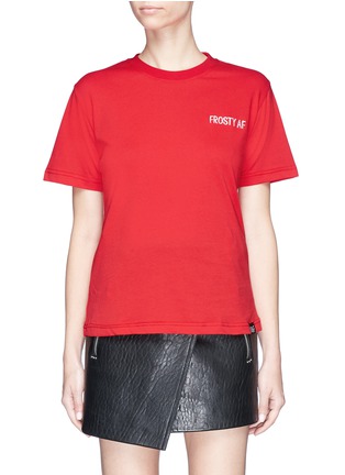 Main View - Click To Enlarge - TOPSHOP - 'Frosty AF' slogan embroidered T-shirt