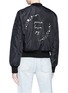 Back View - Click To Enlarge - 71550 - 'Peace Love Joy' slogan embroidered bomber jacket
