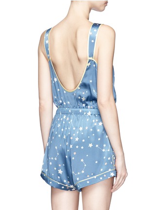 Back View - Click To Enlarge - 10164 - 'Filippa' constellation print silk charmeuse romper