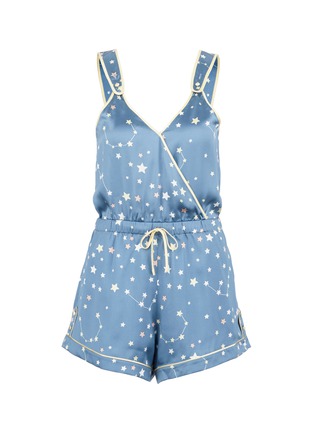 Main View - Click To Enlarge - 10164 - 'Filippa' constellation print silk charmeuse romper