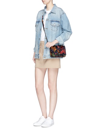 Figure View - Click To Enlarge - REBECCA MINKOFF - 'Love' small floral burnout crossbody bag