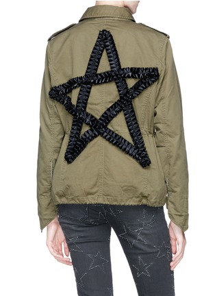 Back View - Click To Enlarge - 73115 - Pleated ribbon star canvas M-65 field jacket