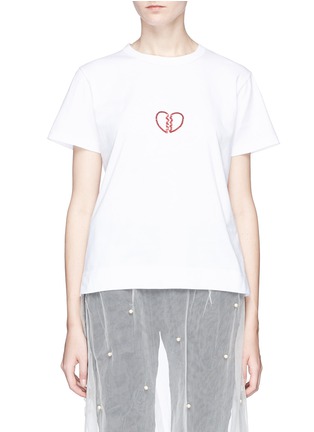 Main View - Click To Enlarge - 73115 - 'Broken Heart' sequin embellished T-shirt