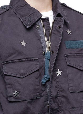Detail View - Click To Enlarge - 73115 - 'Future' glass crystal star charm canvas M-65 field jacket